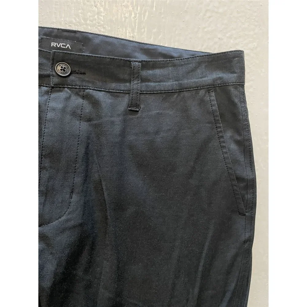 RVCA 34 x 32 Black Daggers‎ Tech Chino Pant Performance Zip Pocket AVYNP00128